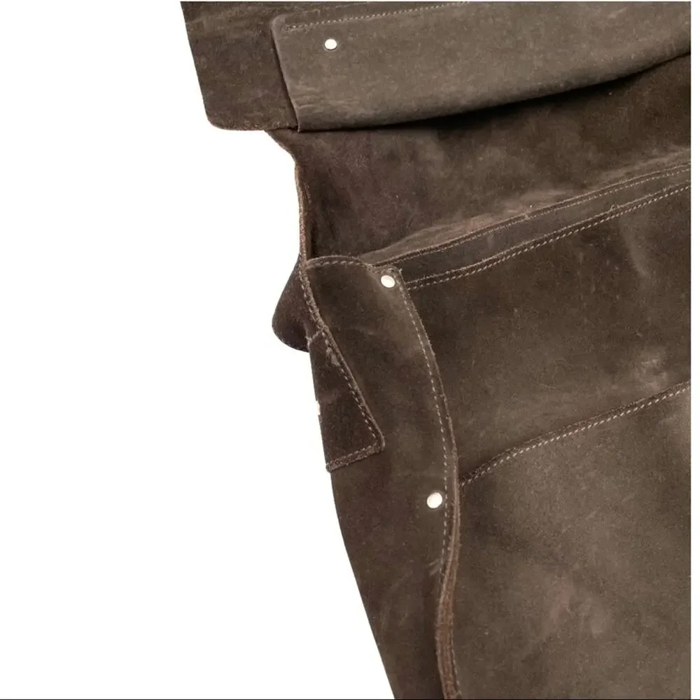 UNBRANDED GENUINE SUEDE LEATHER MESSENGER CROSSBODY BROWN BAG GREAT QUALITY